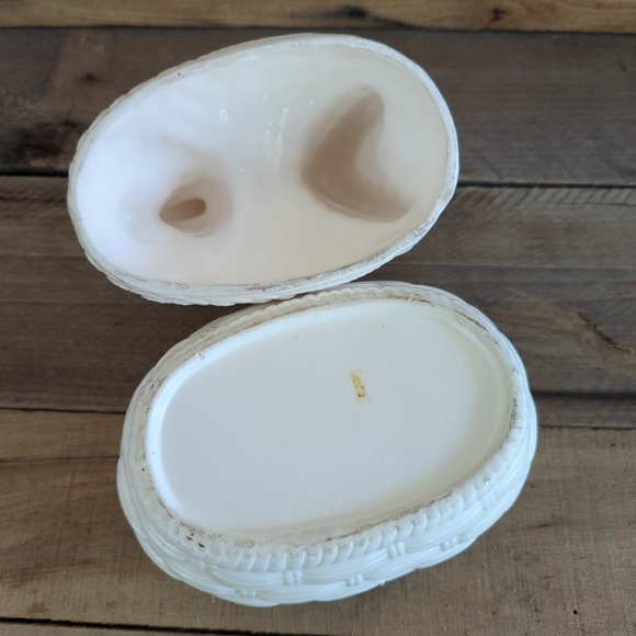 Vintage White Ceramic Hen on a Nest - Picture 9 of 11